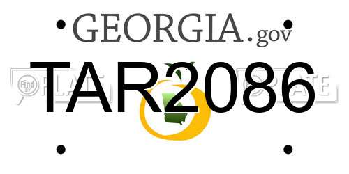 TAR2086 Georgia License Plate