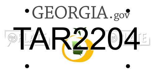 TAR2204 Georgia License Plate