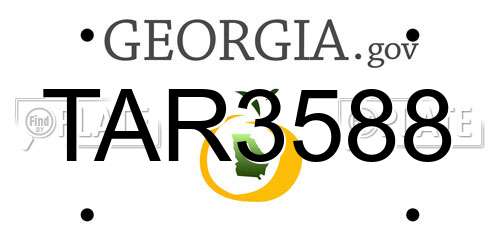 TAR3588 Georgia License Plate