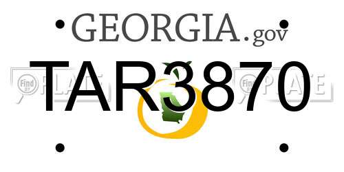 TAR3870 Georgia License Plate