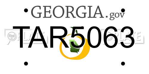 TAR5063 Georgia License Plate