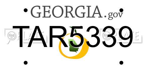 TAR5339 Georgia License Plate