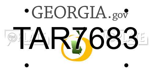 TAR7683 Georgia License Plate