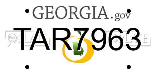 TAR7963 Georgia License Plate