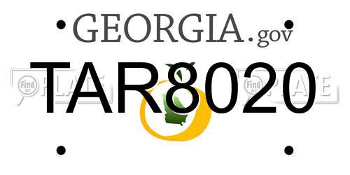 TAR8020 Georgia License Plate