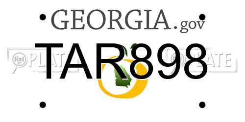 TAR898 Georgia License Plate