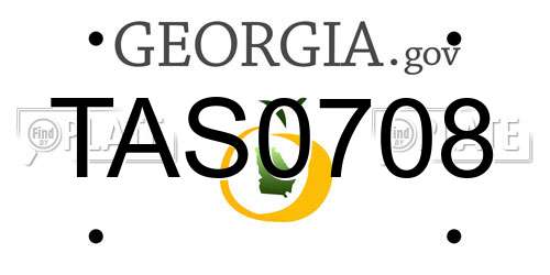 TAS0708 Georgia License Plate