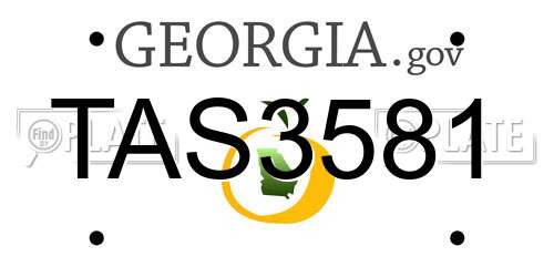 TAS3581 Georgia License Plate