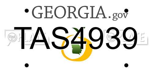 TAS4939 Georgia License Plate