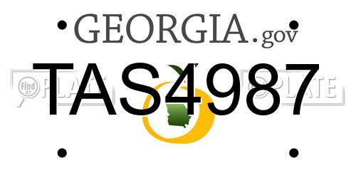 TAS4987 Georgia License Plate