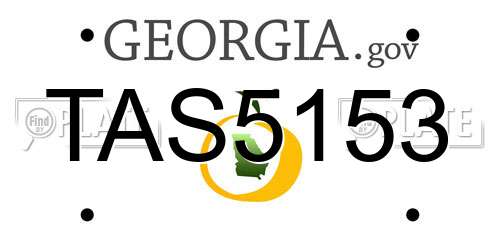 TAS5153 Georgia License Plate