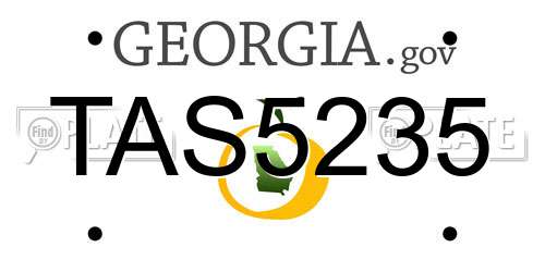 TAS5235 Georgia License Plate