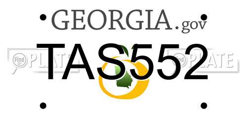 TAS552 Georgia License Plate