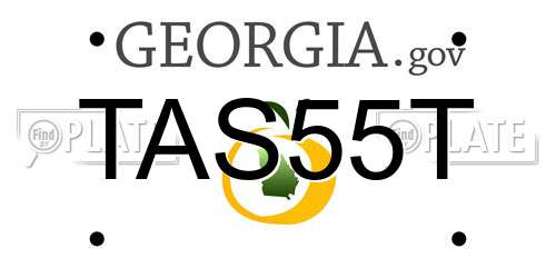 TAS55T Georgia License Plate