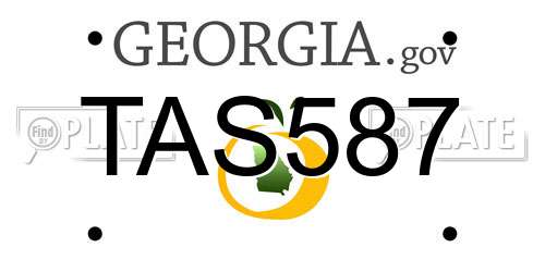 TAS587 Georgia License Plate