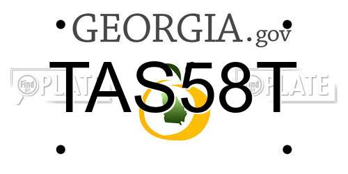 TAS58T Georgia License Plate