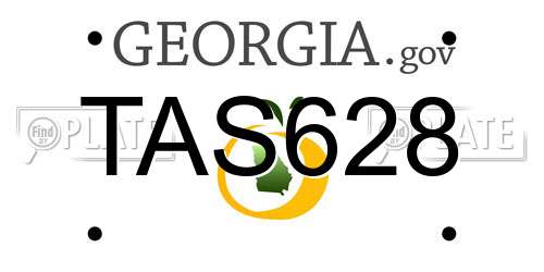 TAS628 Georgia License Plate