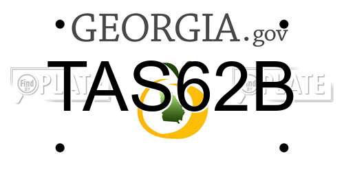 TAS62B Georgia License Plate