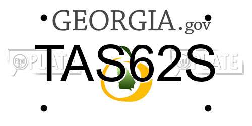 TAS62S Georgia License Plate