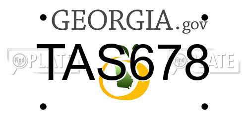 TAS678 Georgia License Plate