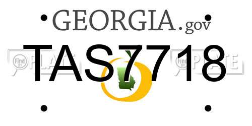 TAS7718 Georgia License Plate