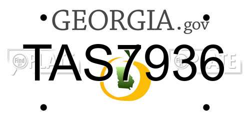 TAS7936 Georgia License Plate