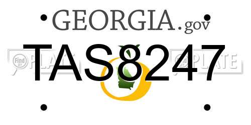 TAS8247 Georgia License Plate