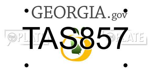 TAS857 Georgia License Plate