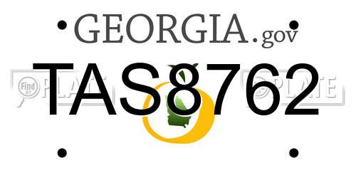 TAS8762 Georgia License Plate
