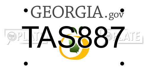 TAS887 Georgia License Plate
