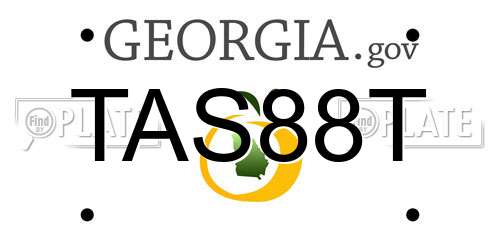 TAS88T Georgia License Plate