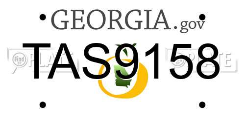 TAS9158 Georgia License Plate