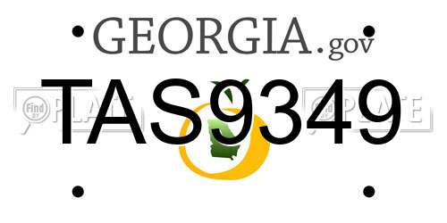 TAS9349 Georgia License Plate