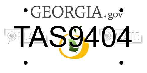 TAS9404 Georgia License Plate