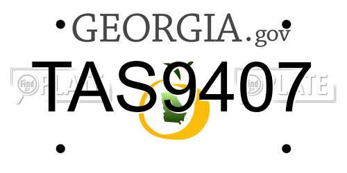TAS9407 Georgia License Plate
