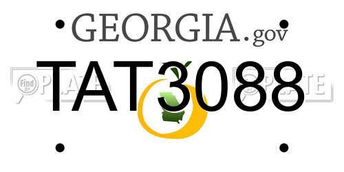 TAT3088 Georgia License Plate