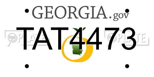 TAT4473 Georgia License Plate