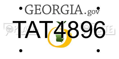 TAT4896 Georgia License Plate