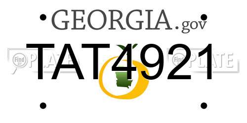 TAT4921 Georgia License Plate
