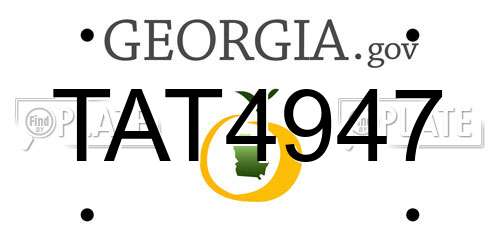 TAT4947 Georgia License Plate