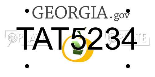 TAT5234 Georgia License Plate