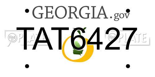 TAT6427 Georgia License Plate