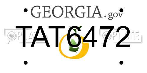 TAT6472 Georgia License Plate