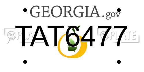 TAT6477 Georgia License Plate