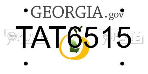 TAT6515 Georgia License Plate