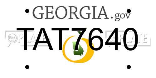 TAT7640 Georgia License Plate