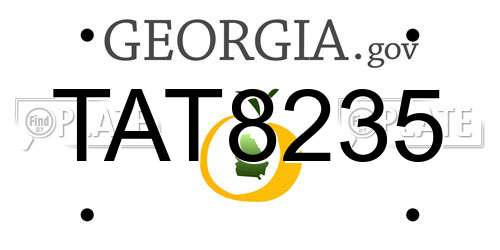 TAT8235 Georgia License Plate