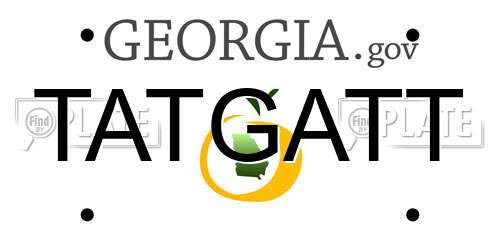 TATGATT Georgia License Plate
