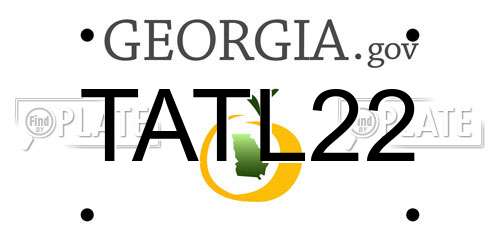 TATL22 Georgia License Plate