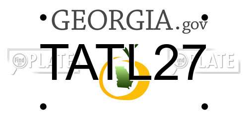 TATL27 Georgia License Plate